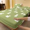 Cartoon 1 Cute Animal Rabbit Printed Matte Fitted Sheet, Bedroom Printed Bed Cover, Bedding Excluding Pillowcases