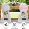 New 50-10PCS Elastic Chair Knot Wedding Decoration Buckle Sashes Back Cover Mariage Hotel Home Seat Elegant Modern Ribbon Decors