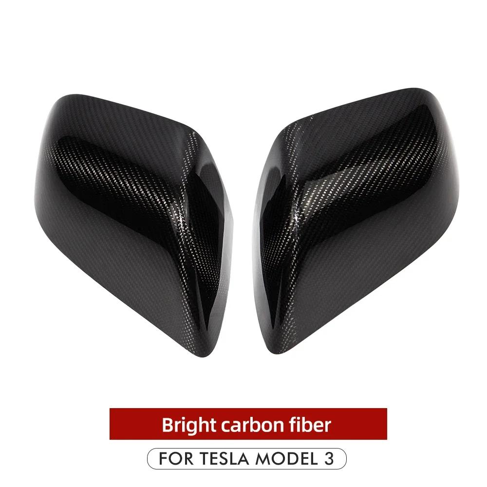 Накладка на зеркало заднего вида для Tesla Model 3 Model Y 2024 Аксессуары Накладка из настоящего углеволокна на боковую дверь Защитная деталь для автостайлинга