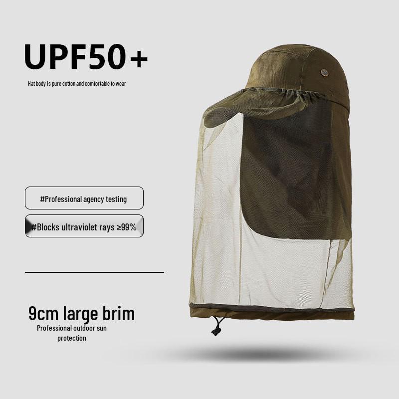 Унисекс шляпа для защиты от солнца с сетчатой маской и защитой от насекомых для рыбалки
