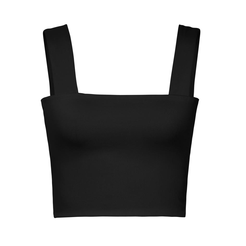 Square Neck Tank Top Wide Shoulder Straps Crop Tops Women Summer Camis Solid Color Camisole Fashion Tube Female Sleeveless Cropped Vest Y2K Clothes