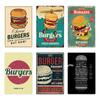 Металлическая вывеска для гамбургера, винтажная жестяная вывеска для ресторана быстрого питания, настенный декор для кухни, кафе, закусочной, бара, бургера, металлические вывески 20x30c