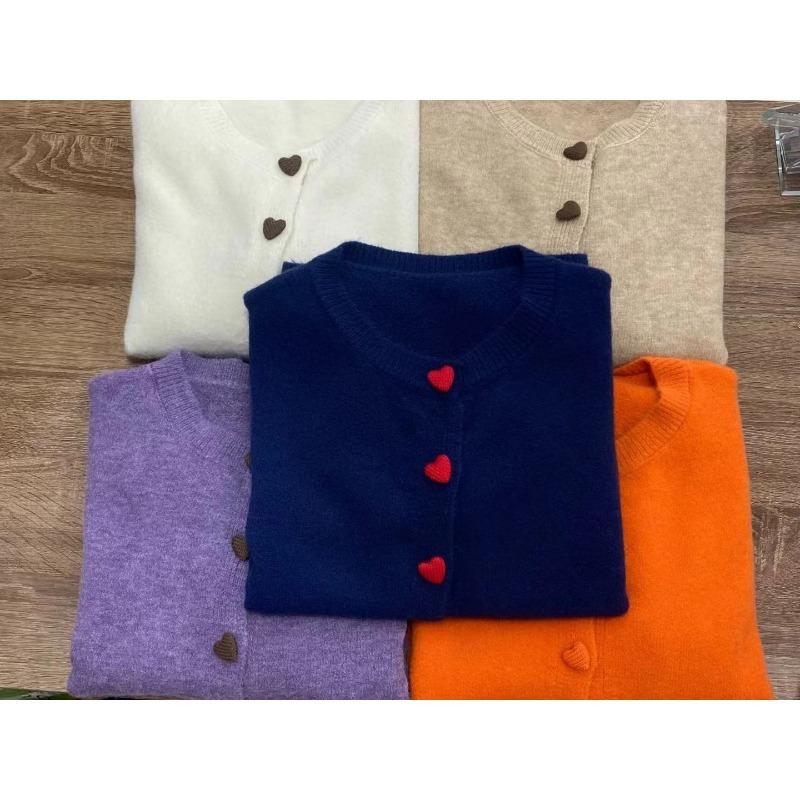 Осень и зима новый свободный и тонкий кардиган с круглым вырезом и принтом «любовь», вязаный, женский, ленивый ветер, свитер, куртка, топ