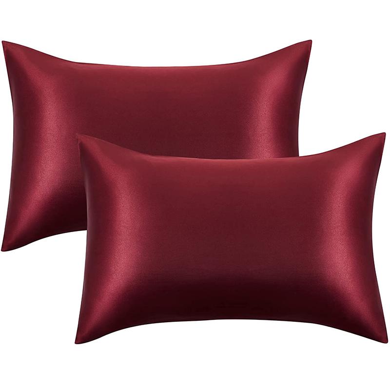 Набор из 2 атласных наволочек — воздушные шелковые наволочки для волос и кожи, 2 комплекта атласных наволочек с застежкой-конвертом