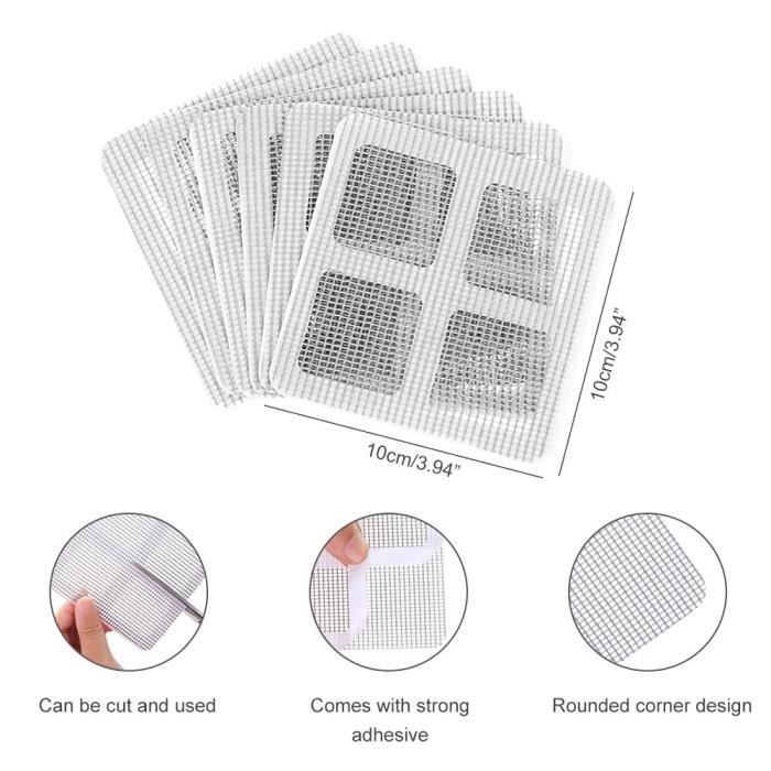 Mosquito Net - Anti-Adhesive Set - Self-Adhesive Fastening - Adjustable - White
