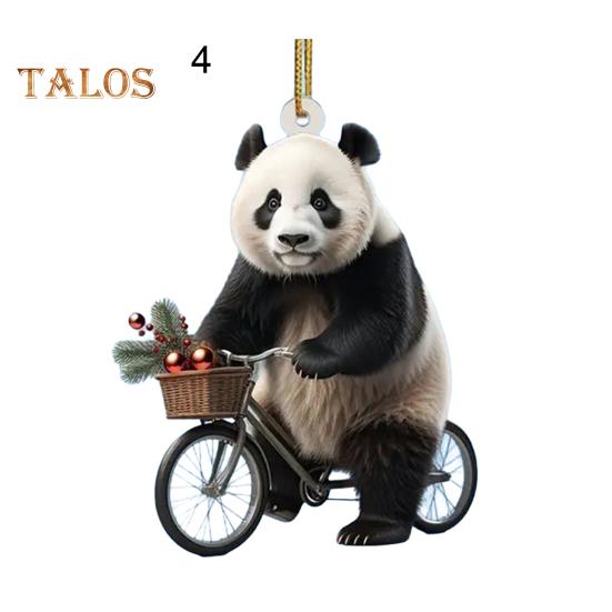 Рождественский кулон для автомобиля в форме реалистичной ездящей панды, легкий подвесной аксессуар для рождественских елок, дверей, окон, подвесной орнамент, сумка или
