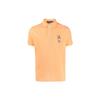 Polo SS23 Однотонная рубашка поло с коротким рукавом и вышитым логотипом в виде медведя, мужские топы, оранжевый цвет 710853312-020