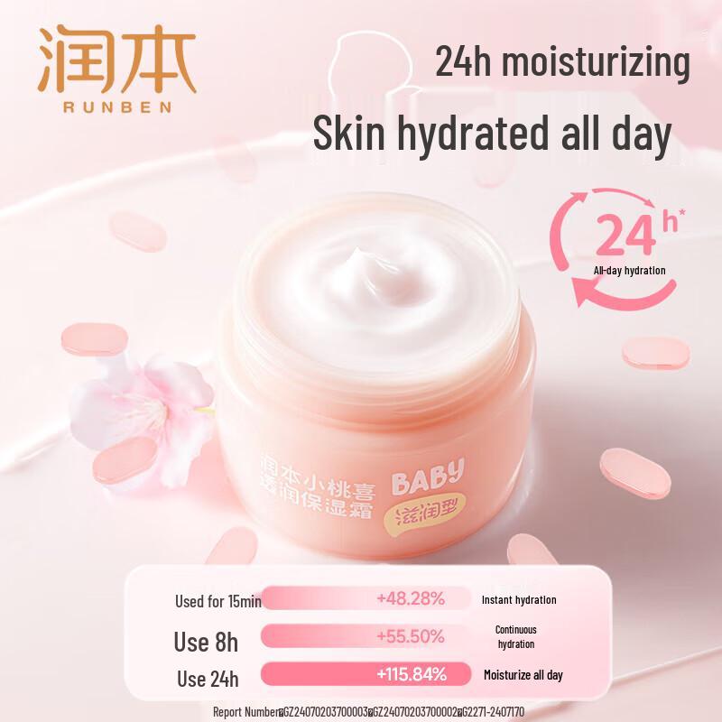 Runben Little Peach Joy Moisturizing Cream & Arowana Soybean Oil Bundle