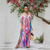 Bohemian Printed Kaftan Casual Summer Vacation Bikini Cover-ups Women Clothing Beach Wear Swim Suit Cover Up Q1522