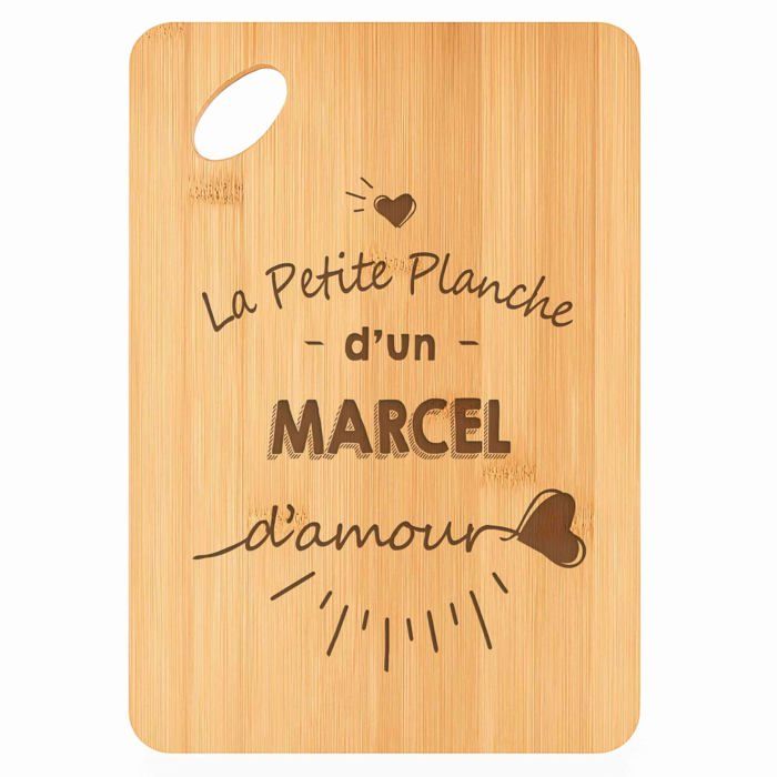 Planche à découper - PLANETEE - Marcel d'amour - Bambou - 30x20x1 cm - Trou d'accroche 24 mm