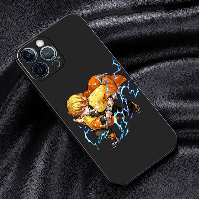 Чехол для Apple iPhone 14 13 11 12 Pro 7 XR X XS Max 8 Plus 6 6S SE 2022 13Pro черный мягкий телефон Funda аниме Demon Slayer