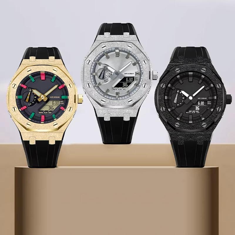 Для Casio G-SHOCK Farm Oak GA2100/GA2110 Набор ремешков из нержавеющей стали 316L Frost Gold Металлический корпус Браслет-ремешок GA-2100 GA-B2100