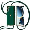 Case for Samsung Galaxy A36 5G - Scratch-Resistant Silicone Protection with Night Green Lanyard