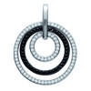 [L7857] - Silver Pendant 'Sissi' Black White (rhodium-plated) - 22 Mm