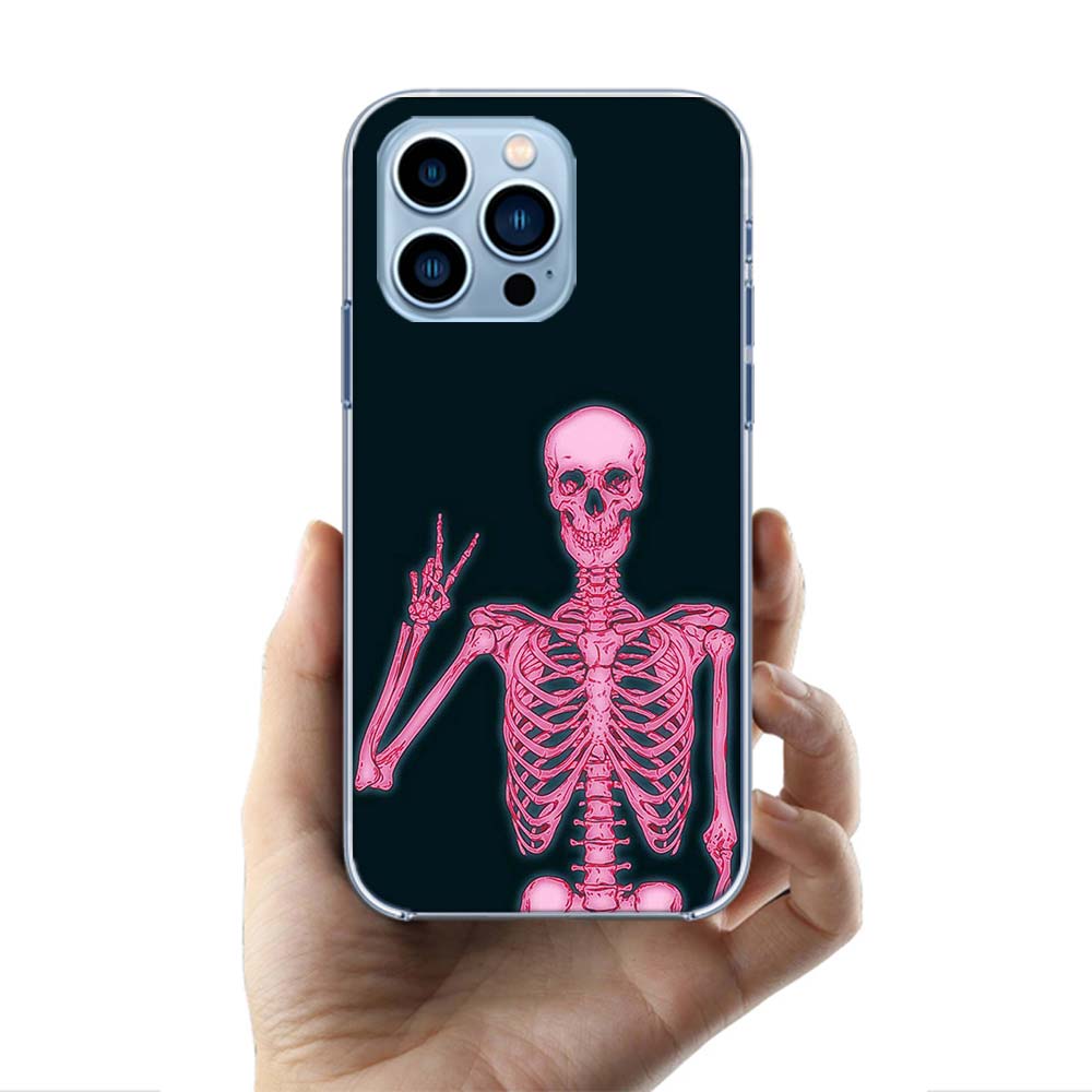 A Funny Skeleton Skull Cases Phone Case For Iphone 17E 16E 17 Air 16 Pro Max 15 Pro 14 Plus 11 13 12 Mini Cover Cases Compatible