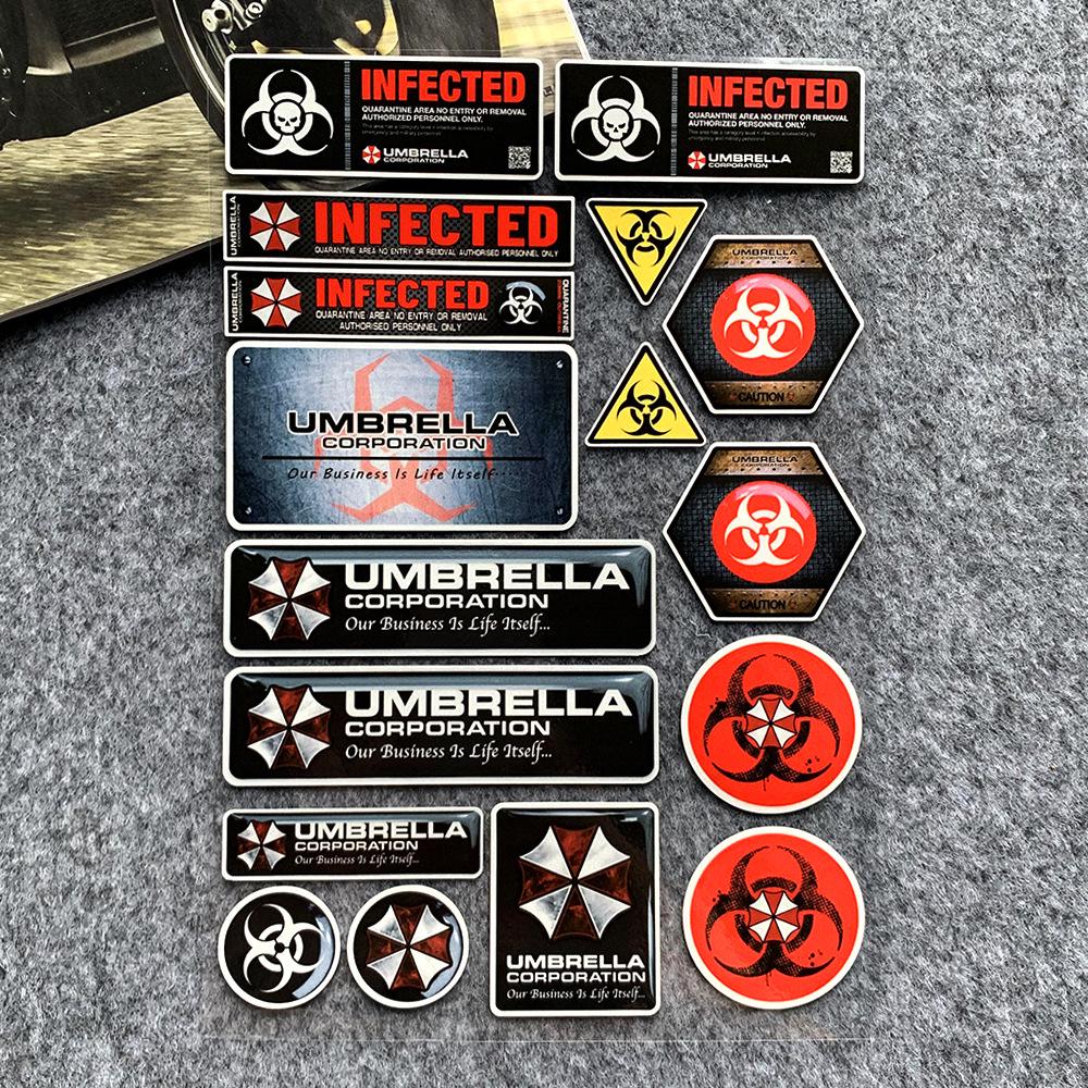 Наклейка на мотоцикл/машину Resident Evil Umbrella: Водонепроницаемая и прочная наклейка