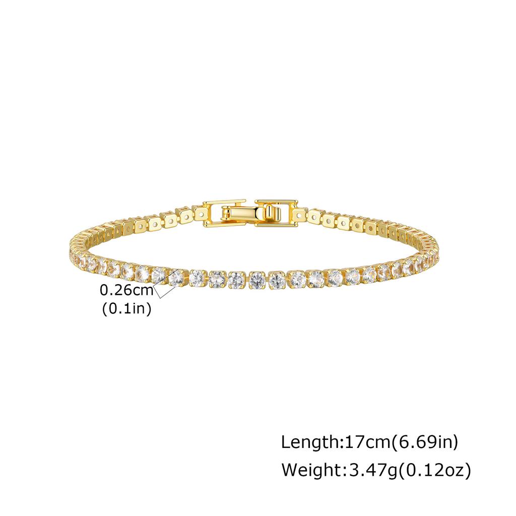 Luxury Zircon Tennis Chain Bracelet for Women, Dainty Cubic Zirconia Crystal Bracelets,Fashion Charm Wrist Jewelry Gift