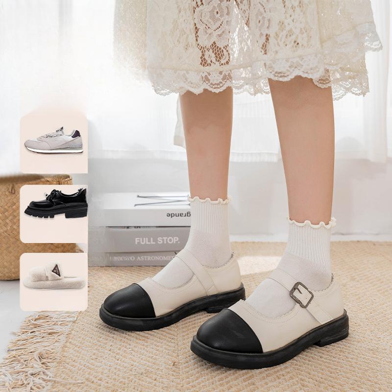 Черные носки с отделкой ушками, женские короткие носки, летние тонкие хлопковые носки, кружевные короткие носки, универсальные однотонные носки на весну и осень