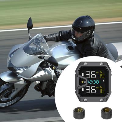 Система контроля давления в шинах TPMS для мотоцикла, ЖК-дисплей, сигнализация температуры давления в шинах мотоцикла, мотоциклетные аксессуары