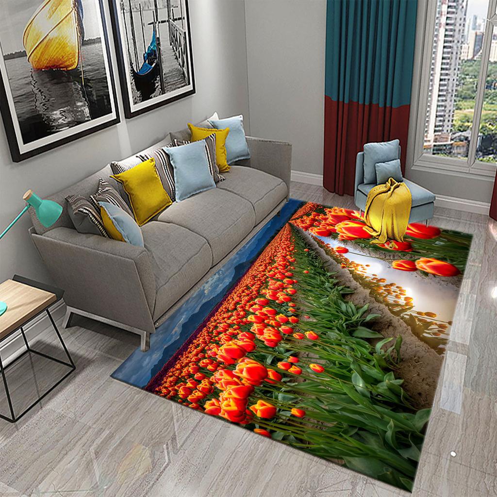 3D Красочный Ковер со Свежими Цветами для Кухни Ковер с Романтическим Цветочным Рисунком Ковер для Гостиной Ванной Комнаты Ковер для Пола Декор Ковра для Спальни Девочки