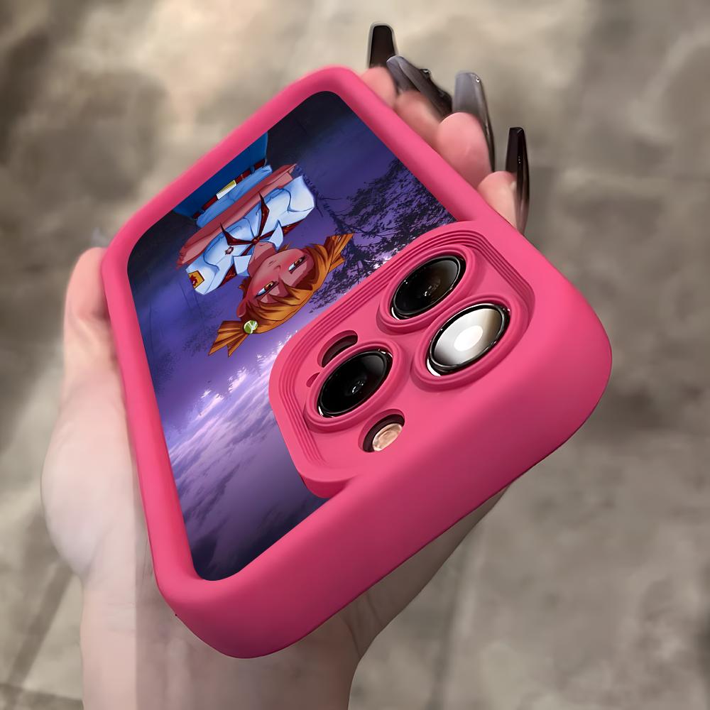 Вечное Лето Алиса Утолщенный ТПУ Чехол для Мобильного Телефона для iPhone 17 16 15 14 13 12 11 Air Pro Max Plus Цветной Чехол