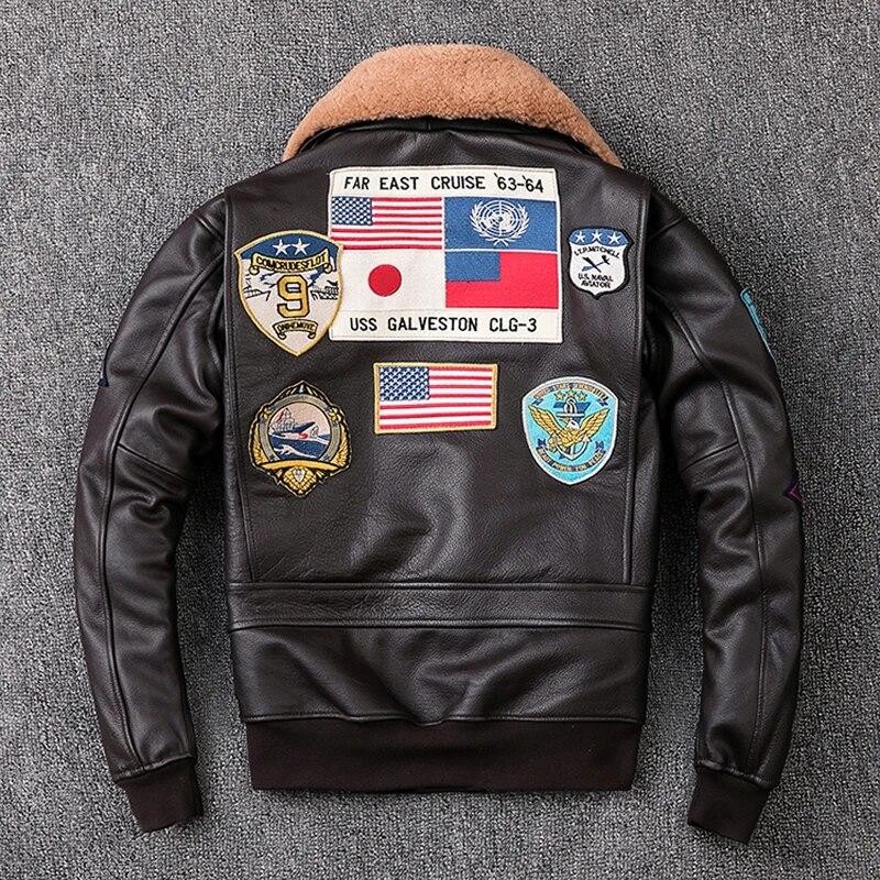 Air Force G1 Flight Jacket Thickening Quilted Jacket Top Layer Cow Leather Jacket Men Coat Winter Jackets M212