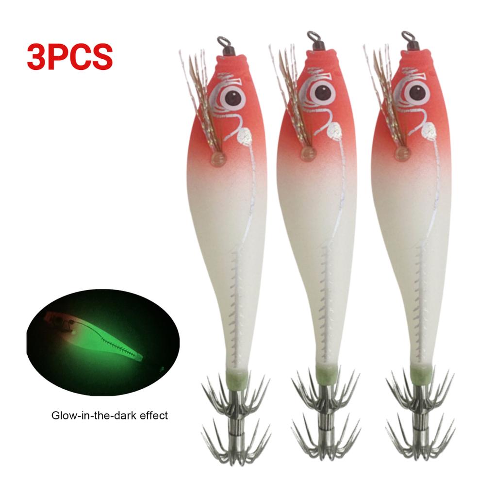 Светящаяся рыболовная приманка, светящаяся в темноте приманка для креветок, приманка для джиговой ловли, приманка для рыбалки в виде кальмара для осьминога, поддельные рыболовные снасти для каракатицы, жесткая наживка, морские приманки, снасти