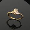 Spectacular Women's Finger Ring with Gold-plated Zirconium