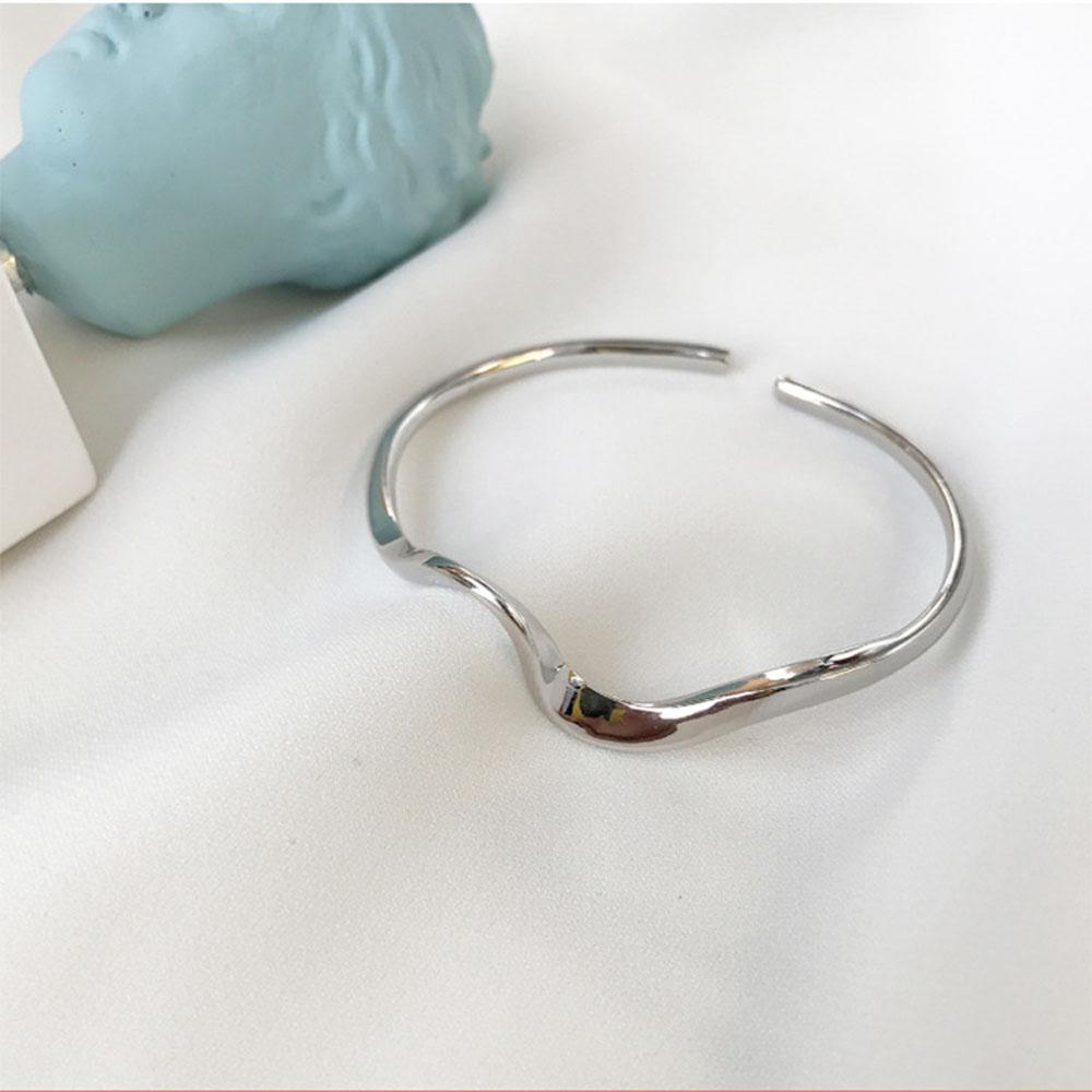 Trendy Fashion Adjustable Arc Bending Girls Opening Bangle Jewelry Simple Bracelet Women Gift
