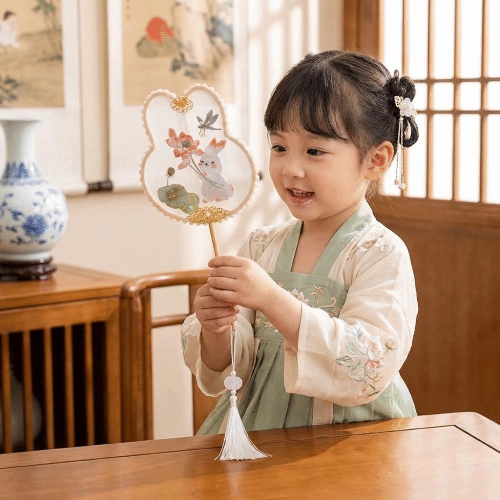 Handheld Ancient Style Fan Rabbit Shaped Dance Fan Decorative Fan Hanfu Fan Stage Performance