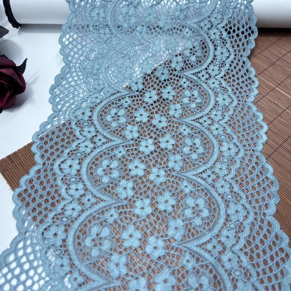 (13 Colors) Scallopped Elastic Spandex Sewing Lace Fabric for Lingerie, Bra, Underwear, Garment, Wedding Dress & Crafting