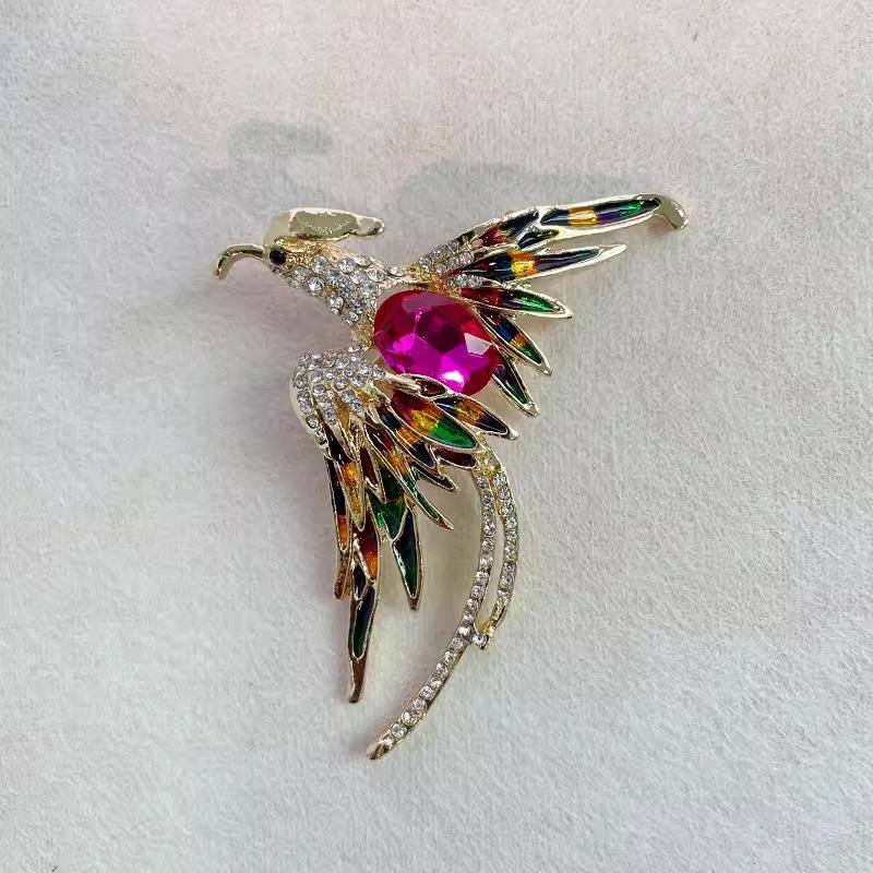 Высококачественная роскошная брошь Phoenix Diamond Brooch, модная брошь Sense с инкрустацией из кристаллов, аксессуары для пальто и костюма, подарок для женщин