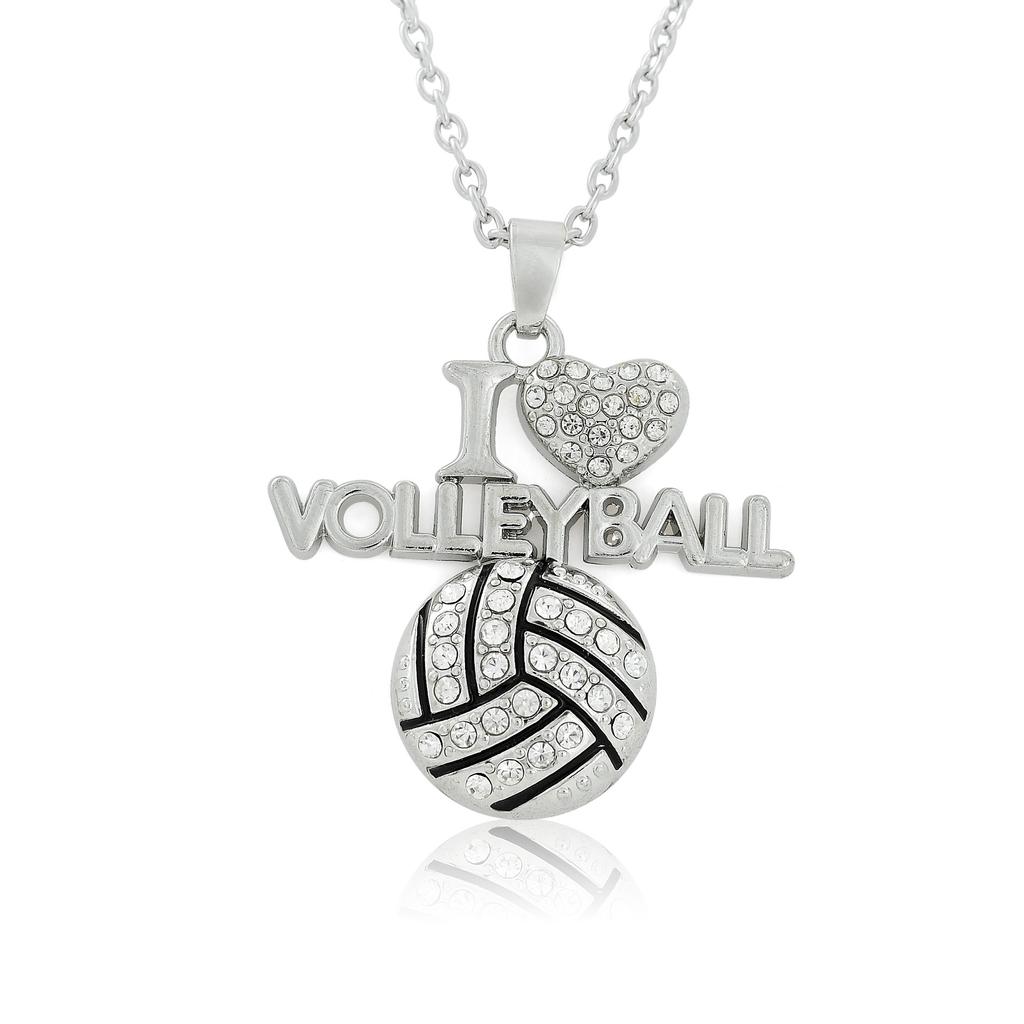 Быстро продаваемое модное спортивное ожерелье I LOVE VOLEYBALL ожерелье