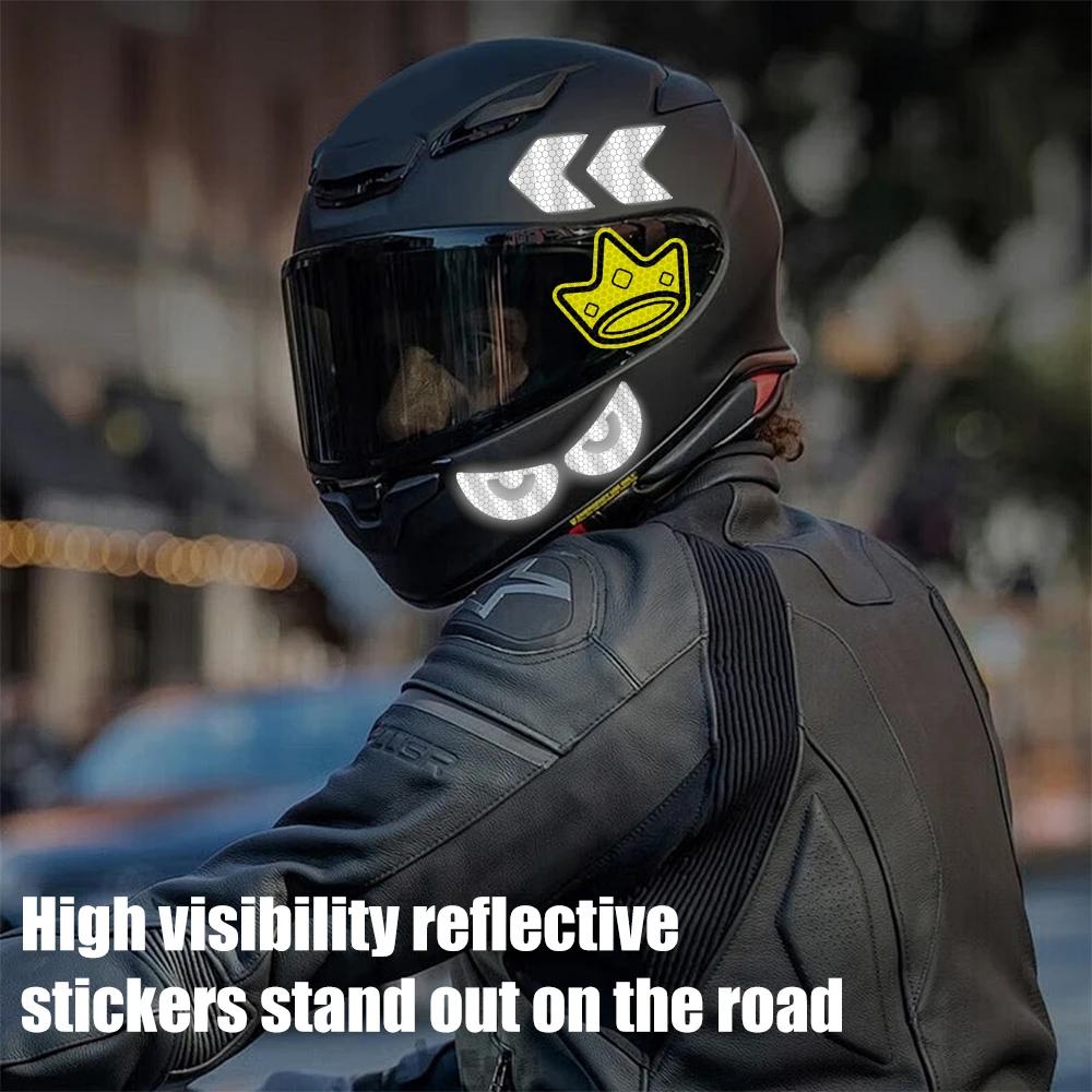Светоотражающие наклейки на шлем мотоцикла Предупреждающие знаки для электромобилей и мотоциклов Светоотражающие наклейки Шлемы DIY Декоративные аксессуары