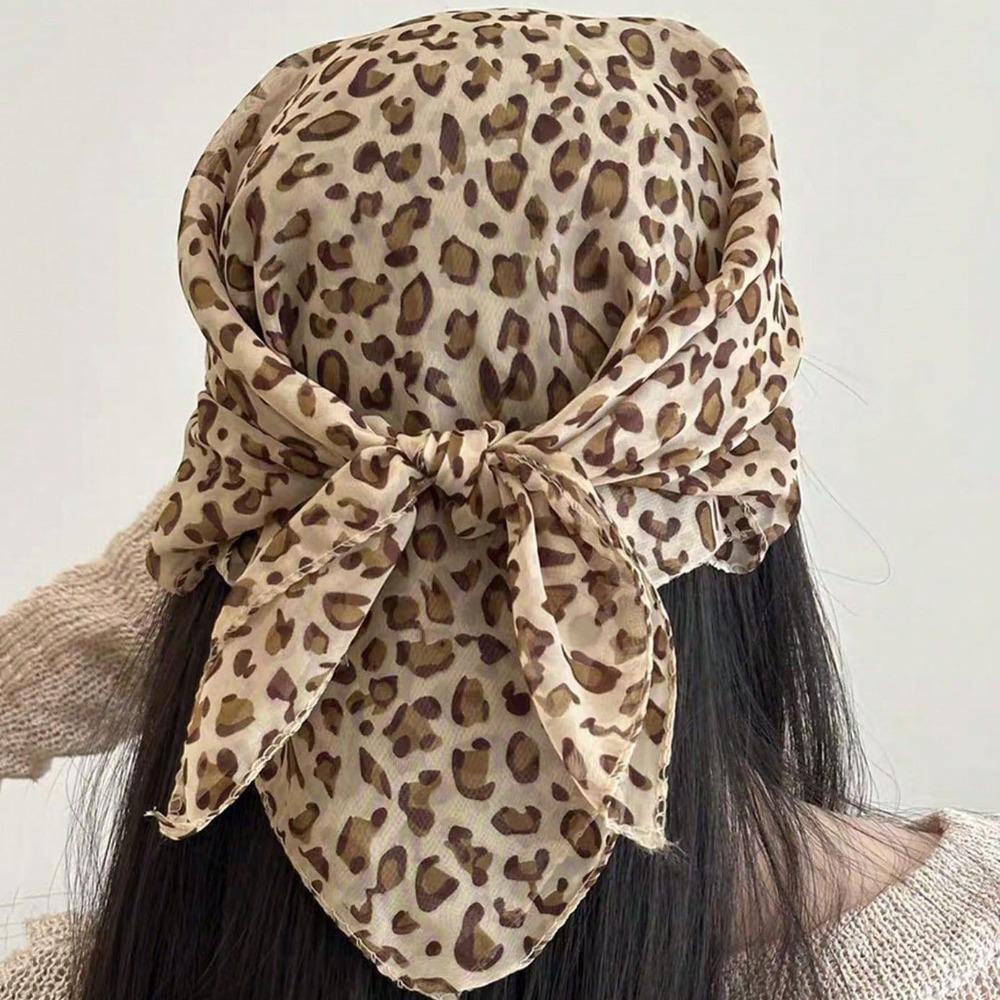 Headband Leopard Print Turban Spice Girls Small Square Scarf Exquisite Printed Headscarf Women