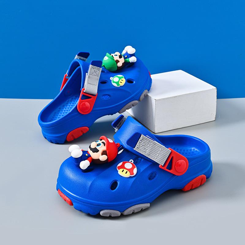 Детские шлепанцы с рисунком Марио Мягкие удобные ЭВА пляжная обувь для мальчиков
