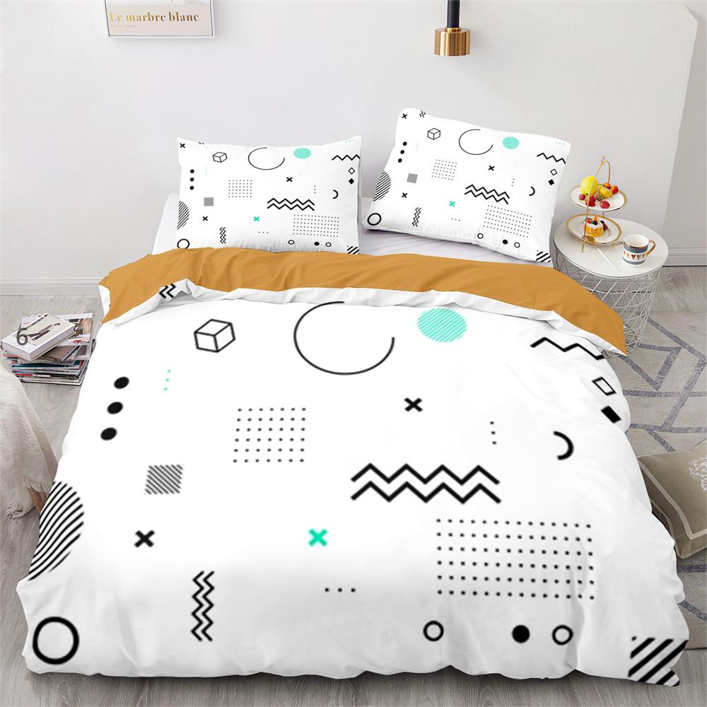 Geometry Graphics Duvet Cover Set King Queen Twin Size For Teens Adults Bedding Set Polyester Comforter Cover With Pillowcase