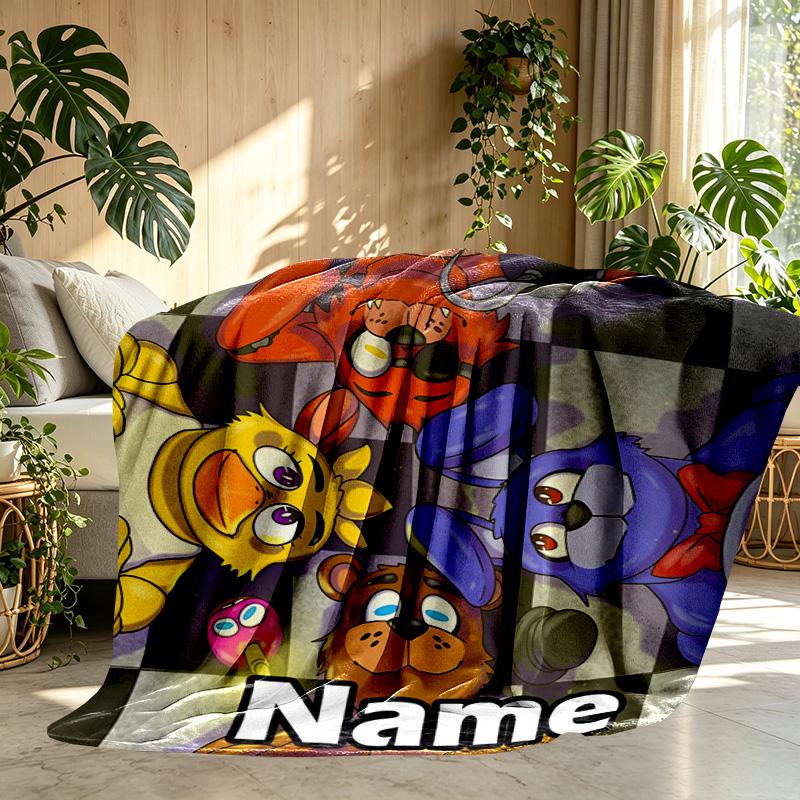 Custom Name Personalized Five Nights at Freddy's Print Blanket, Home Decor, Bedroom, Sofa, Camping, Couch, Gifts for Birthday ChristmasEnthusiasts