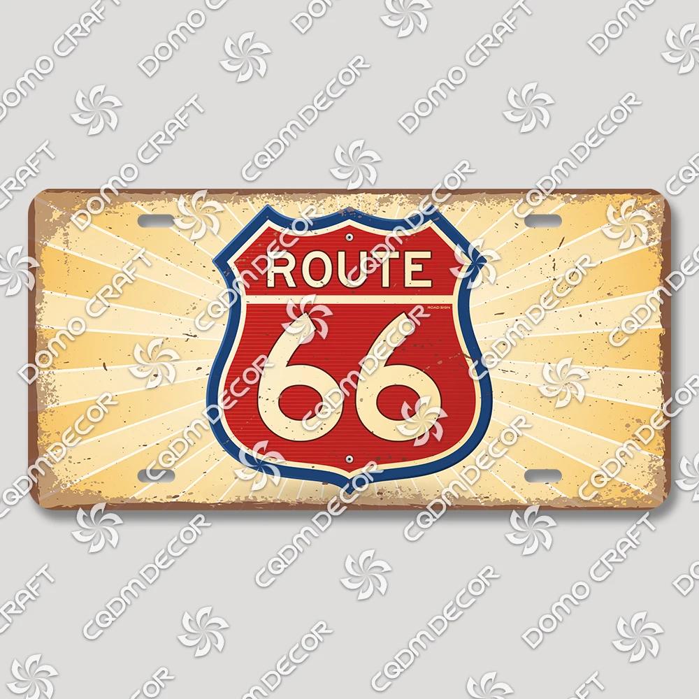 Винтажная металлическая табличка US Route, Декор для стены, Ретро плакат с автомобилем, Табличка для гаража, мотеля, бара, клуба, автозаправки, Идеальный домашний декор