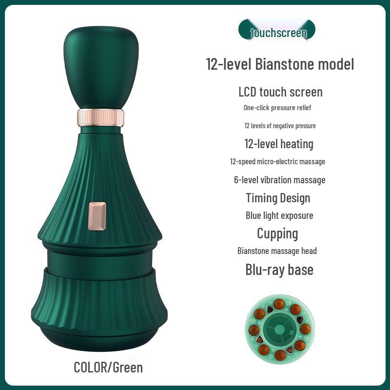 Portable Heated Electric Cupping Device for Full-Body Therapy, Meridian Brushing, and Gua Sha Scraping