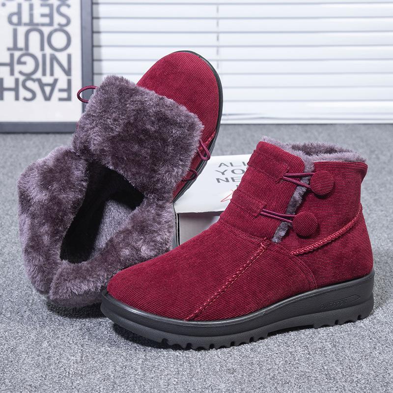 Модные женские зимние сапоги 2025 года, новые нескользящие теплые ботинки, повседневные плюшевые ботинки на платформе, женские высокие нескользящие хлопковые туфли