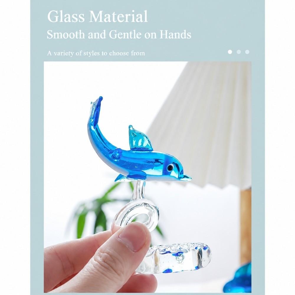 Cute Dolphin Ornament Glass Dolphin Decor Desktop Ornament Dolphin Statue Home