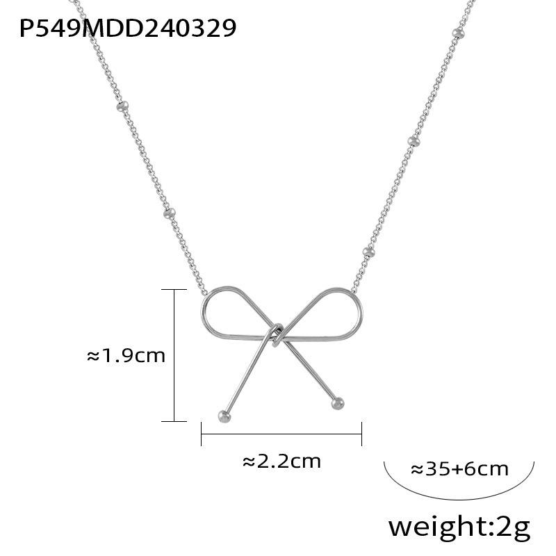 Итальянский журнал Simple Style Clavicle chain титановая сталь покрытая 18-каратным настоящим золотом браслет комплект ювелирных изделий ожерелье-бант