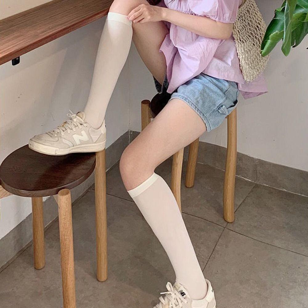 Elastic Long Stockings Summer Knee Length Socks Fashion Thin Stockings