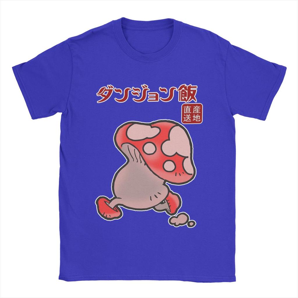Юмористические Вкусные В Подземелье Футболки с Грибами Мужские Футболки из Чистого Хлопка с Круглым Вырезом Аниме Футболки с Коротким Рукавом Одежда Больших Размеров
