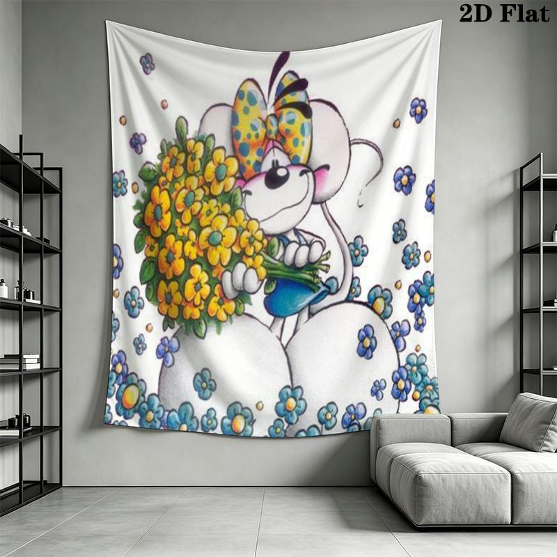 diddl Wall Tapestry Aesthetic Wall Hanging Printed Fabric Blanket Decorative Tapestries for Bedroom Living Room Home Decor