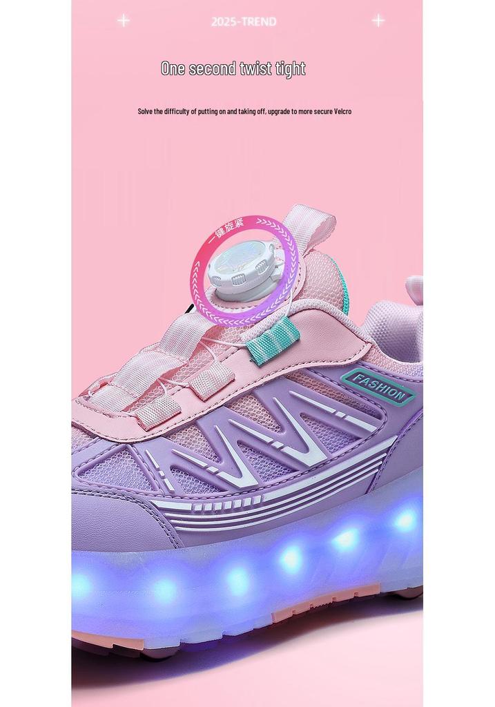 LED Rechargeable Light-Up Roller Shoes and Skates for Kids and Adults
