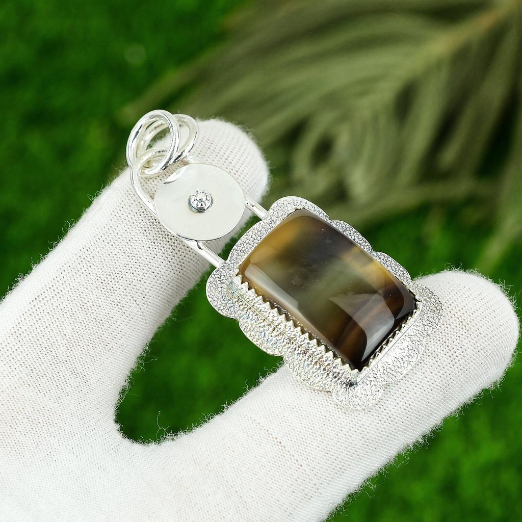 Mothers day Sale 925 Silver Montana Agate Stone Ethnic Daughter Artisan Pendant