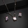 Mangalsutra Rose Gold Plated Square Zircon Necklace Set for Women