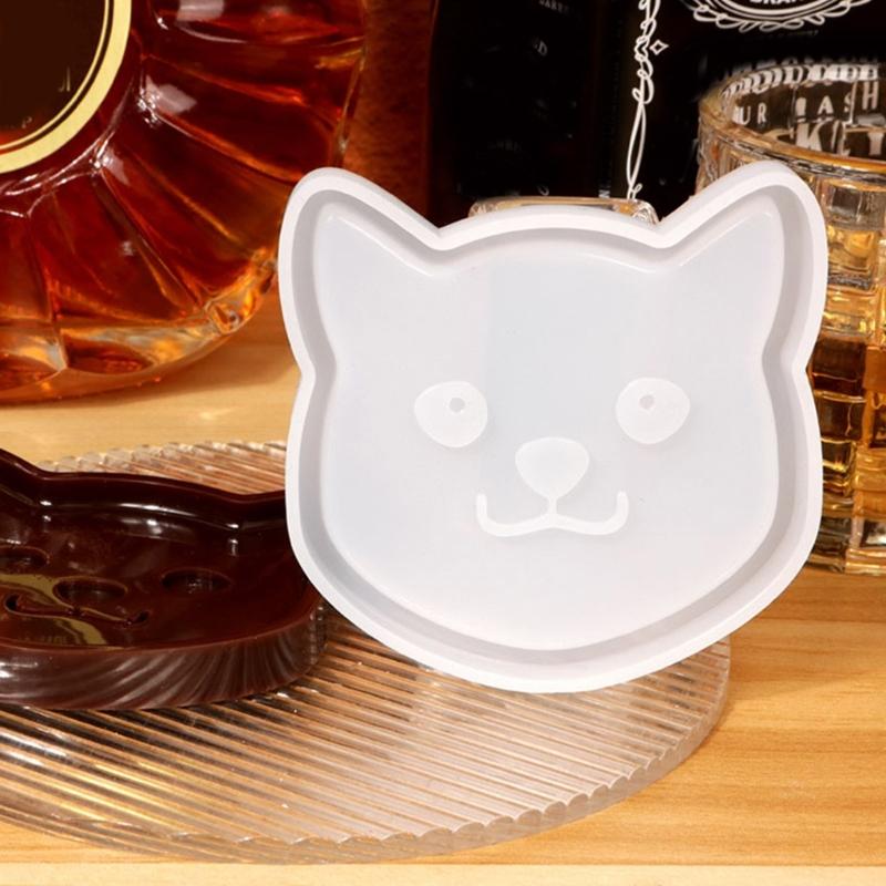 Милые Кошки Форма Кости Подставка под Стакан Силиконовые Формы для Смолы Подставка под Чашку для Питомца Силиконовая Форма Теплоизоляционная Подушка Формы для Домашних Украшений Инструмент